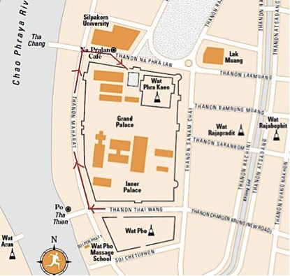 Rute Jalan Kaki dari Wat Pho ke Grand Palace