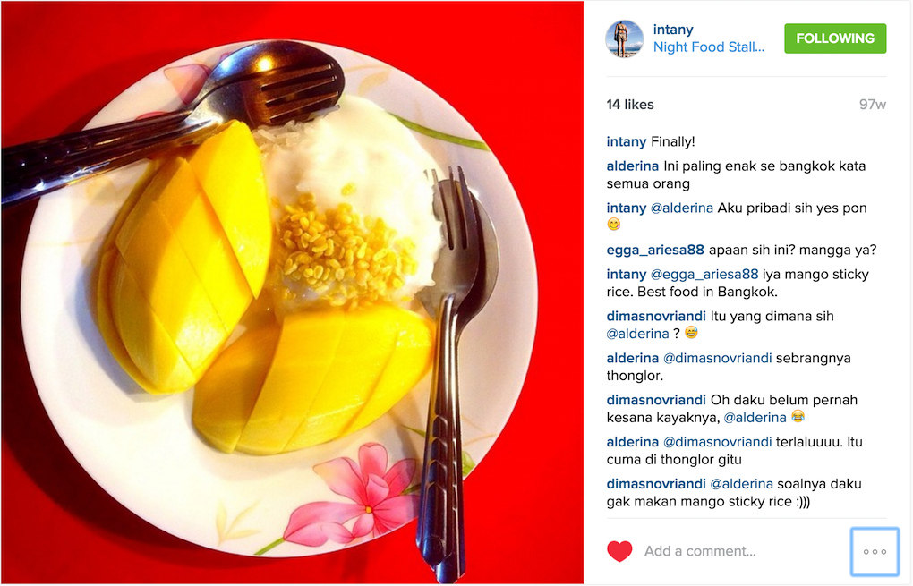Bangkok - Mango sticky rice at Sukhumvit soi 38. Courtesy: @intany